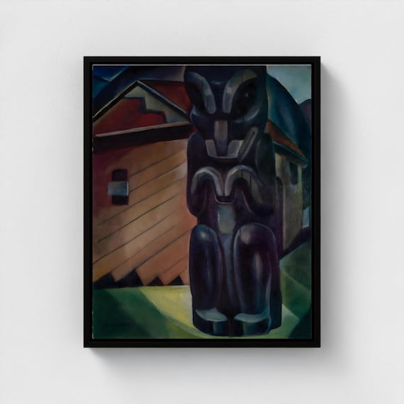 Emily Carr, Kitwangar Pole | Canadian Heritage Art Canvas Framed and unframed