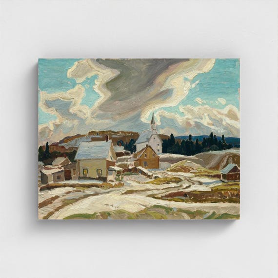 Franklin Carmichael Church Houses Print, Canadian Wilderness Art, Algonquin Park (16x20)