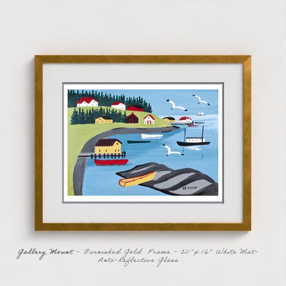 Maud Lewis "Digby Cove" Print: Nova Scotia Maritime Art
