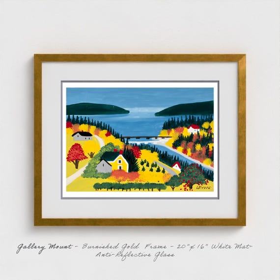 Maud Lewis Maritime Folk Art Print: Ben Loman, Nova Scotia Coastal Scene