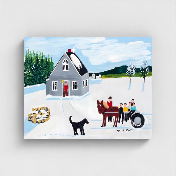 Maud Lewis, Going to Church - 1964 | Vintage Canadian Folk Art