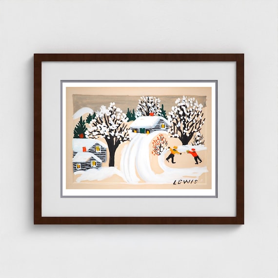 Maud Lewis, the Skaters | Giclée Fine Art Print | Canadian Heritage Folk Art