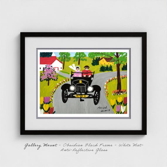 Maud Lewis Folk Art Print: Model T on Tour, Nova Scotia Maritime