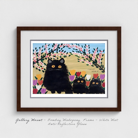 Maud Lewis Black Cats Giclee Print | Nova Scotia Folk Art