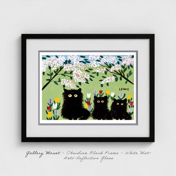 Maud Lewis "Three Black Kittens" Print: Canadian Folk Art