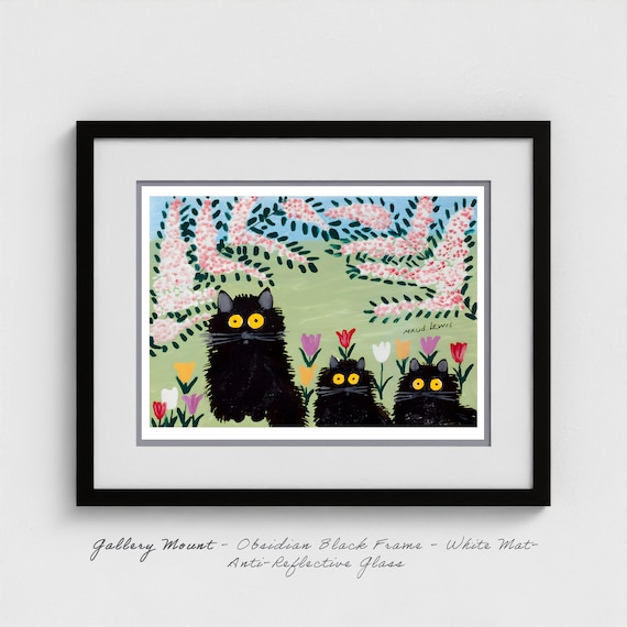 Maud Lewis, Three Black Cats in Spring, Canadian Folk Art