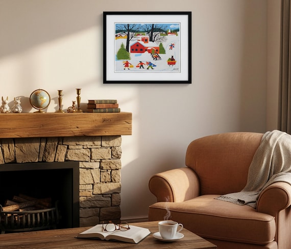 Maud Lewis, Winter Schoolhouse-1958  | Vintage Canadian Folk Art