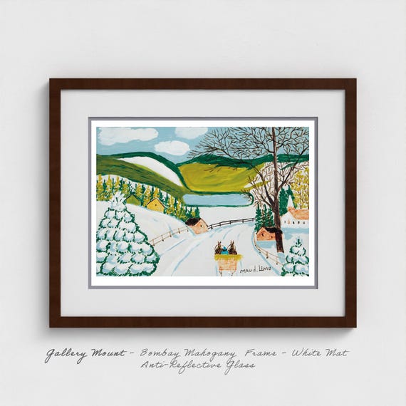 Maud Lewis - Sleigh Ride Folk Art Print - Nova Scotia Winter Joy Maritime Adventure Gift
