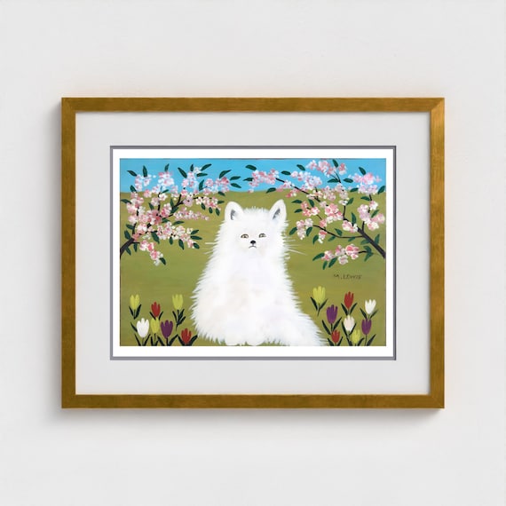 Maud Lewis, White Cat -1966 | Giclée Fine Art Print | Canadian Heritage Folk Art