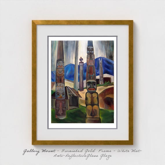 Emily Carr Painting: Kitwancool Village, Canadian Indigenous Heritage Art