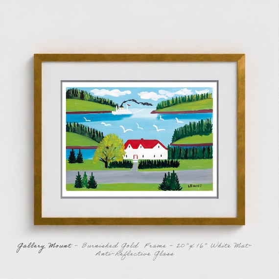 Maud Lewis St Anne Ferry Giclee Canvas Print | Bay of Fundy Maritime Art | Nova Scotia Folk Art | Canadian Steamship Painting | 1958