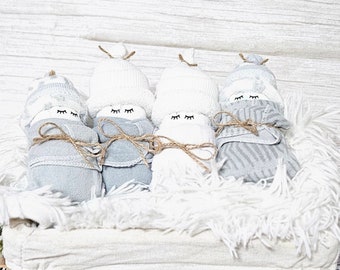 Baby Gender Neutral Diaper Babies 4 Pack Gray and White Baby Shower Gift Infant Washcloths Diaper Cake Decor Baby Shower Decor and Favors