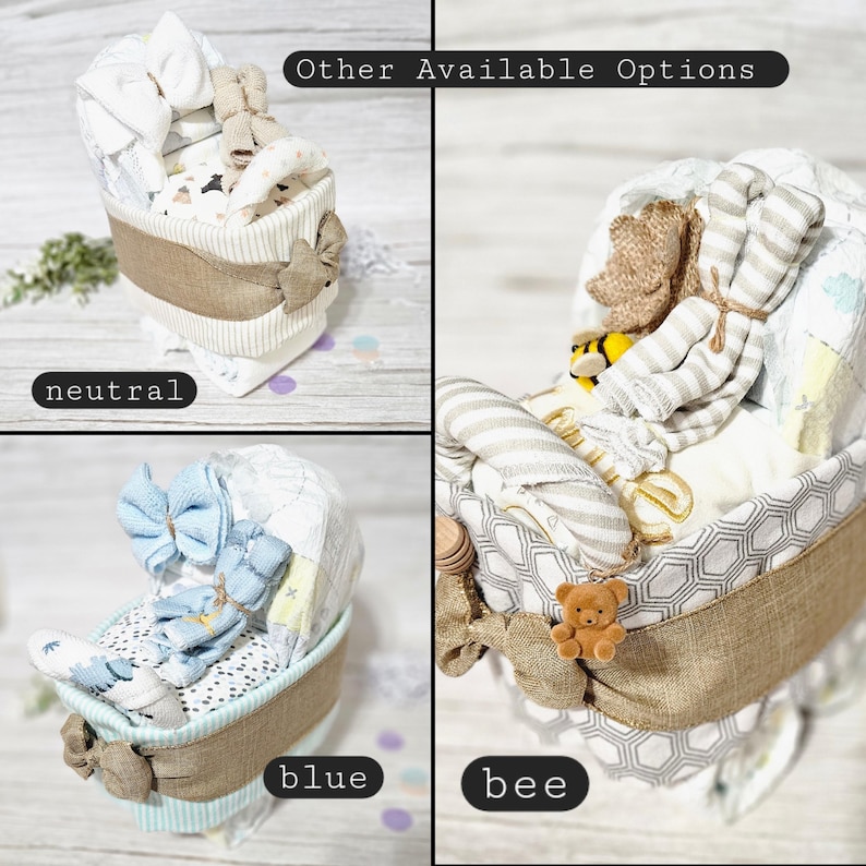 Baby Girl Gift MINI SMALL Carriage Stroller Diaper Cake: Shower Gift, Pampers, Bib image 11