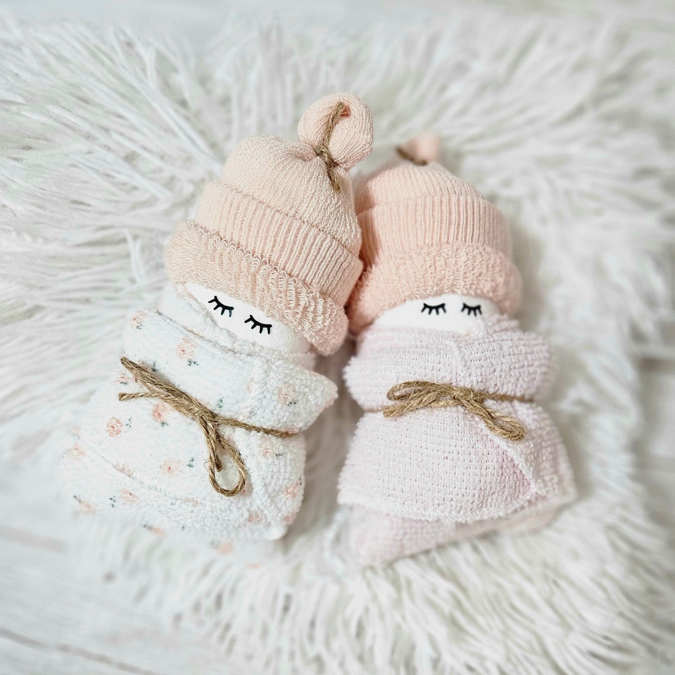 Baby Girl Diaper Babies 2 Pack Baby Shower Gift Infant Washcloths Diaper Cake Decor Gift Newborn Baby Shower Decor Baby Shower Favors