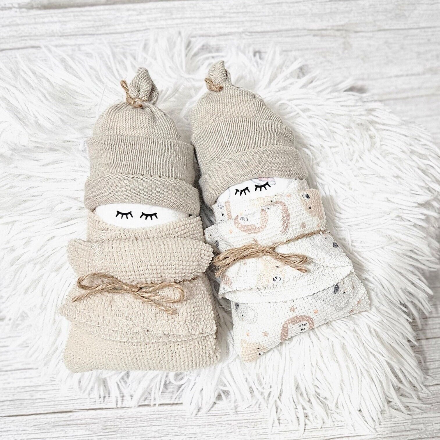 Baby Gender Neutral Diaper Babies Baby Shower Gift 2 Pack Beige Diaper Cake Decor Gift Newborn Baby Shower Decor Baby Shower Favors