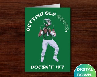 Tarjeta de cumpleaños de Jalen Hurts - DESCARGA DIGITAL - Tarjeta de felicitación imprimible