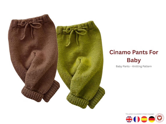 Cinamo Baby Pants Knitting Pattern – Cozy Handmade Trousers –Make Childhood Memories – Newborn Outfit – Baby Gift- Baby Romper Pijama- Pants