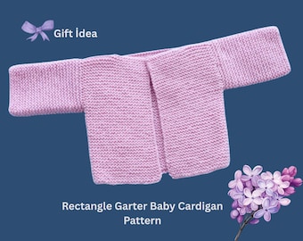 Easy Baby Cardigan Knitting Pattern | Sideways Garter Stitch Sweater | Sizes 0–3 Years | Seamless Body | Beginner PDF Pattern- Knitting