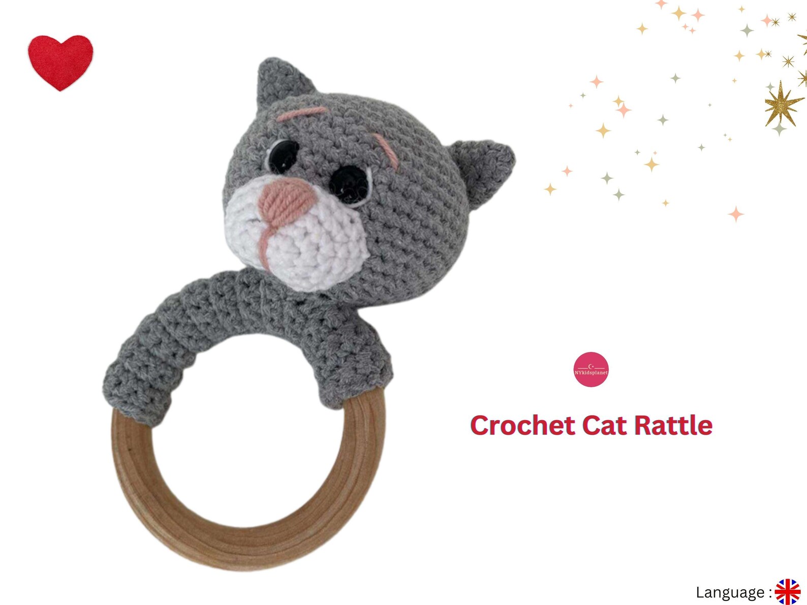 Kitten Baby Rattle | Cat Amigurumi Toy | Crochet Kitten Tutorial | Pdf ...