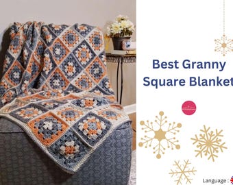 Crochet Sunburst Granny Square Blanket | Easy to Make Best Granny Square Blanket | Diy Baby Granny Square | Blanket DIGITAL DOWNLOAD