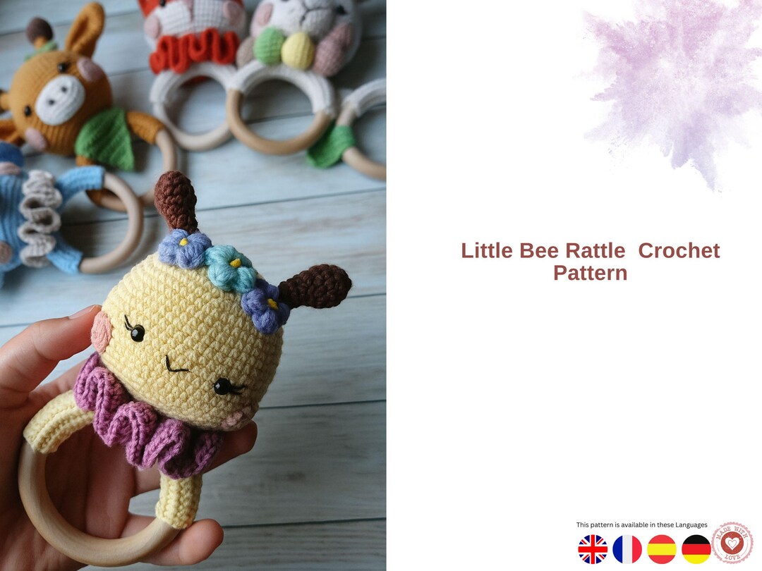 Little Bee Rattle Crochet Pattern | Amigurumi Baby Toy | PDF Digital ...