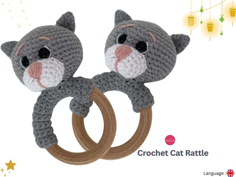 Kitten Baby Rattle | Cat Amigurumi Toy | Crochet Kitten Tutorial | Pdf ...