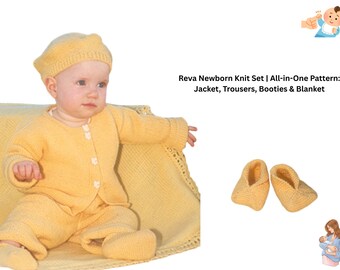 Newborn Set- Baby Set- Reva Newborn Knit Set | All-in-one Pattern
