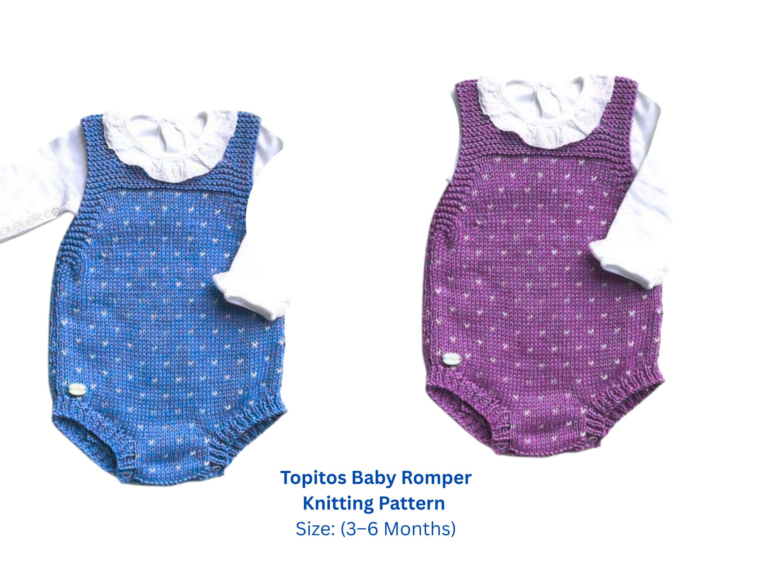 Topitos Baby Romper Knitting Pattern – PDF Download – Easy Summer Baby ...