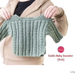 Cable Baby Sweater- Childrens, Toddlers and Babies Cable Panel Sweaters- Knitting Pattern PDF - Cable Knit Baby Sweater - nykidsplanet
