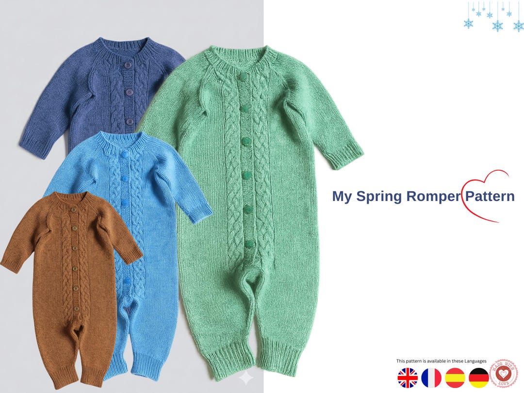My Spring Romper- Knitting Pattern Baby Romper | Top-down Raglan One ...