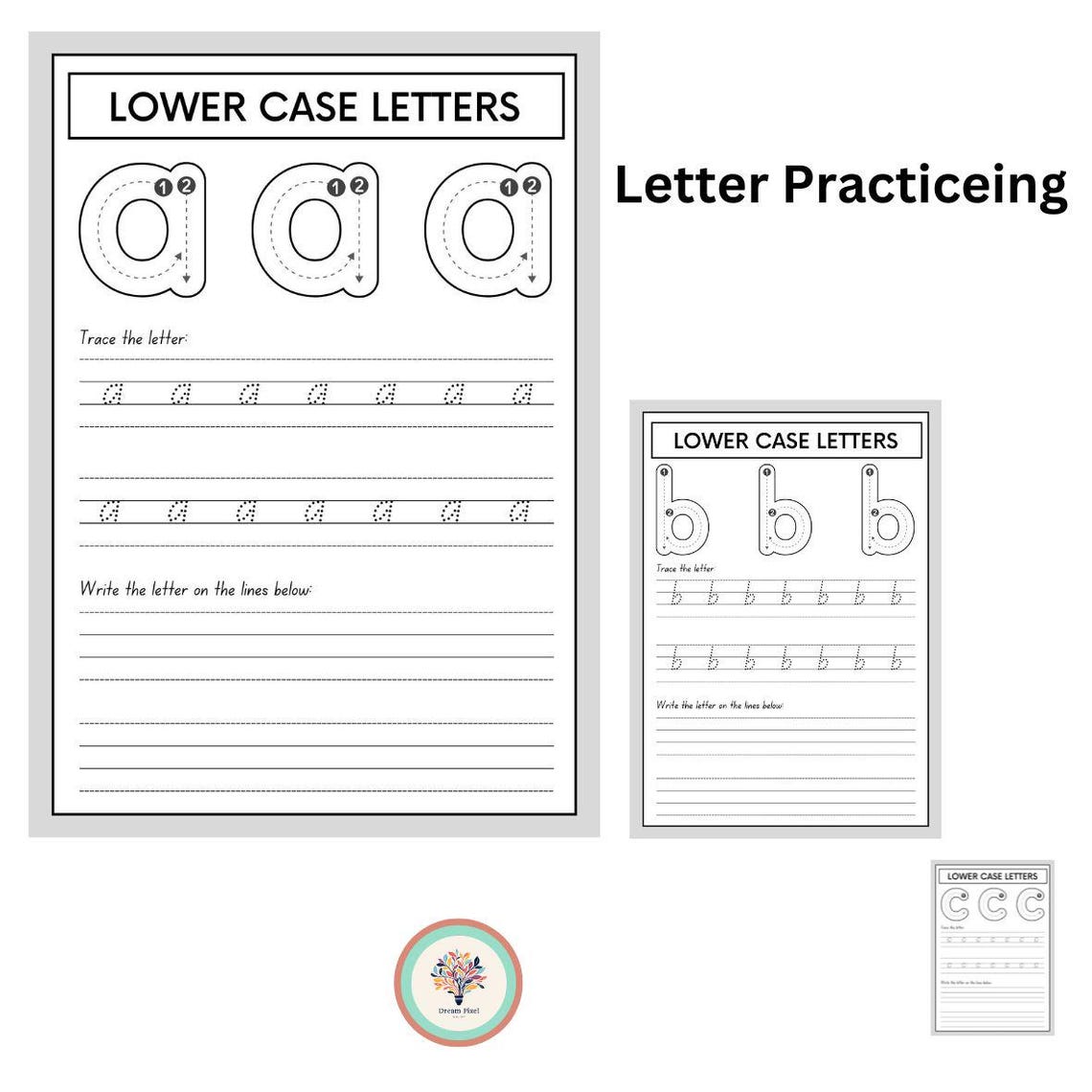 26 Printable Trace the Alphabet Worksheets. Preschool-kdg Phonics ...