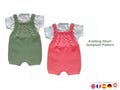 Easy Knit Baby Jumpsuit Pattern | Cable Romper Knitting Pattern | Newborn Baby Dungarees | DK Yarn | Digital Download PDF | 0-3 Months