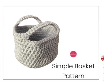 Cesta de crochê muito simples - Cesta de crochê Padrão de cesta de crochê nível iniciante - Padrão de fabricação de cestas caseiras para uso diário - Cesta