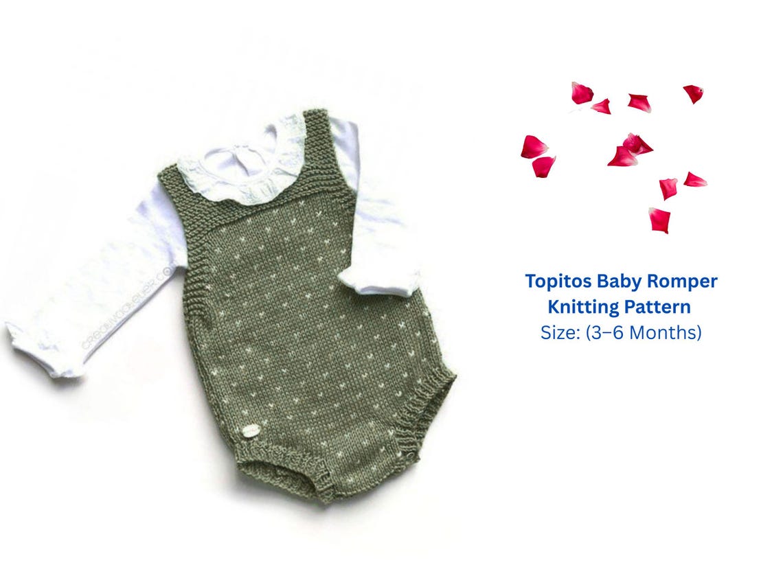 Topitos Baby Romper Knitting Pattern – PDF Download – Easy Summer Baby ...