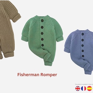 Stickmönster för babysparkdräkt med raglanknapp (PDF-nedladdning)