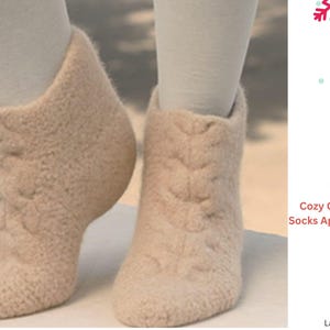 Cozy Cable Boot Socks-women&#39;s booties, fireplace cozy socks, warm hand knitting socks, ,winter socks,wool crochet boot slippers- Bootiesgirl