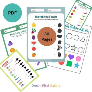 Printable Matching Worksheets, Match the Picture, Kindergarten ...