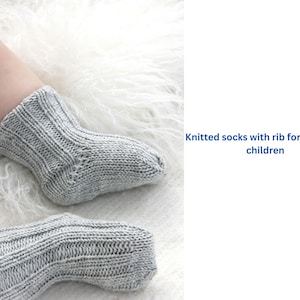 Baby & Children&#39;s Socks Knitting Pattern | Sizes 1/3 to 3/4 Years | DPN, Heel Shaping, Grafting | PDF Instant Download- Socks Booties