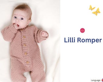 Newborn Knitted Romper- Lilliance Romper Knitted Pattern for kids gifts- baby romper, knitting pattern for baby, overall, jumpsuit,