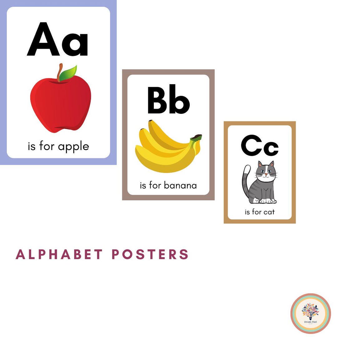 Alphabet Posters, Large Format for Classroom Use Alphabet Posters ABC ...