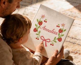 Personalized Embroidered Baby Photo Album – Baby Shower Gift, Keepsake Memory Book