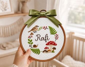 Personalized Nursery Name Hoop - Baby Name Sign for Hospital, Baby Name Announcement, Gift for Newborn, Baby Shower Gift, Gift for New Mum