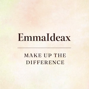 May include: The image features the text "Emmaldeax" above the phrase "MAKE UP THE DIFFERENCE" in a dark brown font. The background has a soft, textured, watercolor-like appearance with shades of beige and light green.