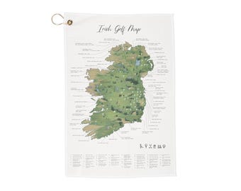 Serviette de golf Irish Golf Map