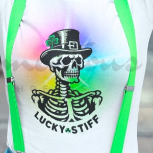 Saint Patrick&#39;s Day Lucky Skeleton Shirt | Unisex Goth T-Shirt