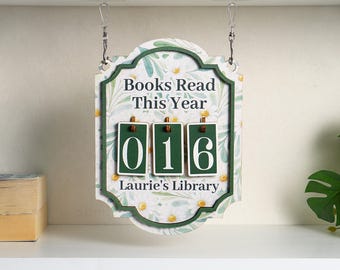 Personalized Books Read This Year, Daisy Bookshelf Sign, Book Read Tracker, Book Lovers Gift, Bookshelf Decor, Gift for Reader, Bookish Gift