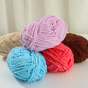 Marshmallow Soft Chunky Yarn - Fluffy DIY Craft Yarn, Plush Toys Yarn, Winter Hats & Cozy Throws, Luxuriously Smooth Texture