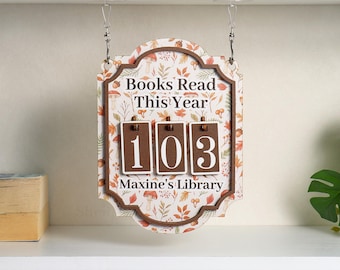 Personalized Books Read This Year, Mushroom Bookshelf Sign, Floral Book Read Tracker, Book Lovers Gift, Bookshelf Decor, Gift for Reader