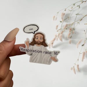 Lustige Krankenschwester Aufkleber, Lügen, Atemfrequenz, Atemwegs lustiger Aufkleber, Wasserflasche, Becher, Laptop Aufkleber, 5 cm breiter Aufkleber