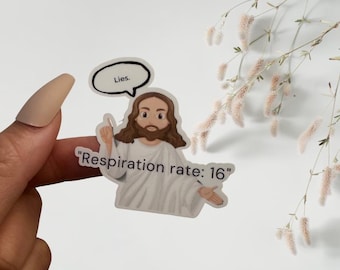 Funny Nurse Stickers, Lies, Respiration Rate, Respiratory Funny Sticker, Water bottle, Tumbler, Laptop Sticker, 2in Width Sticker